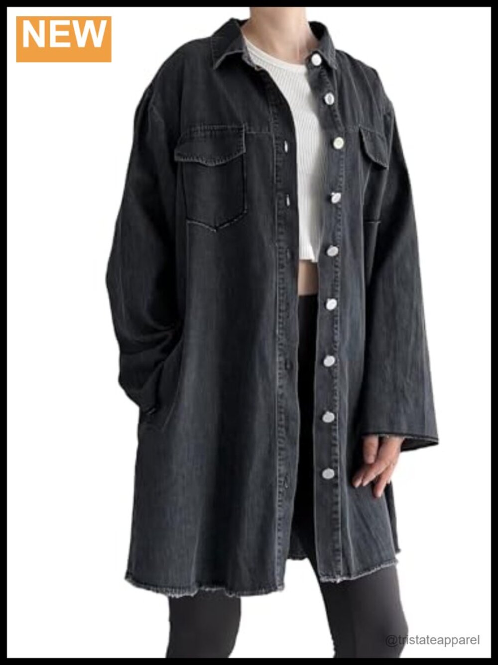 Women's Denim Jacket Button Down Long Sleeve 100% Cotton